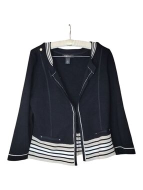 White House Black Market Black And White Dressy Jacket Blazer L